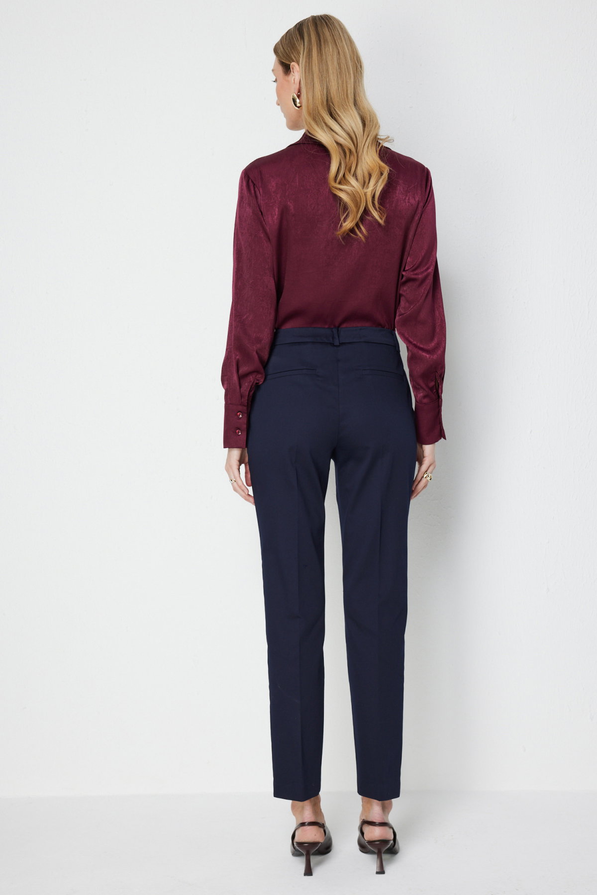 Ekol Kadın Yan Cepli Dar Paça Pantolon 4018 Lacivert - 4