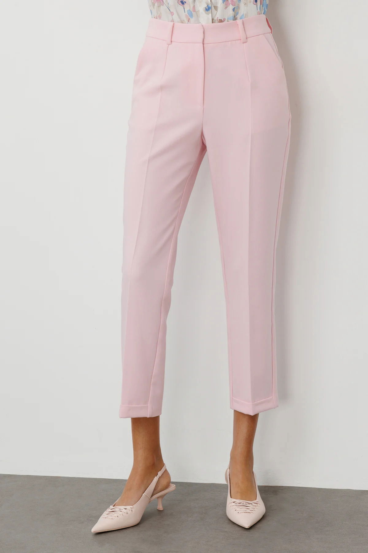Ekol Kadın Yandan Cepli Duble Paça Pantolon 6524 Pembe - 3