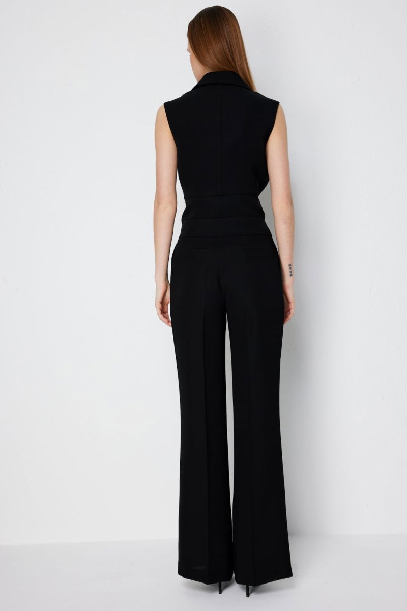 Ekol Kadın Yüksek Bel Bol Paça Pantolon 1144 Siyah - 4