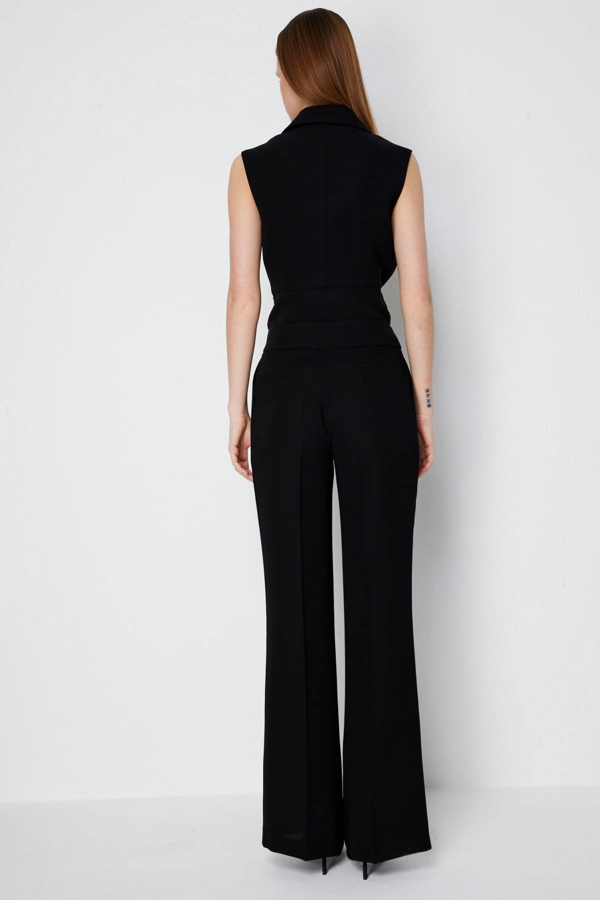 Ekol Kadın Yüksek Bel Bol Paça Pantolon 1144 Siyah - 4