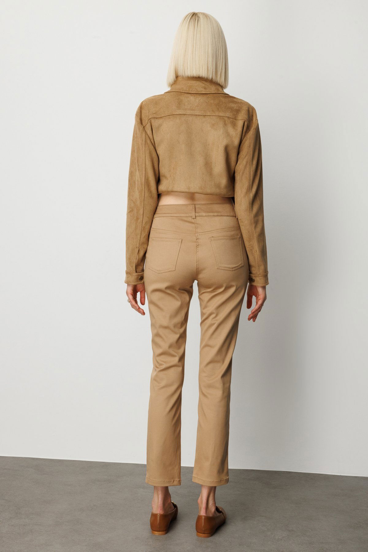 Ekol Kadın Yüksek Bel Dar Paça Pantolon 1061 Camel - 4