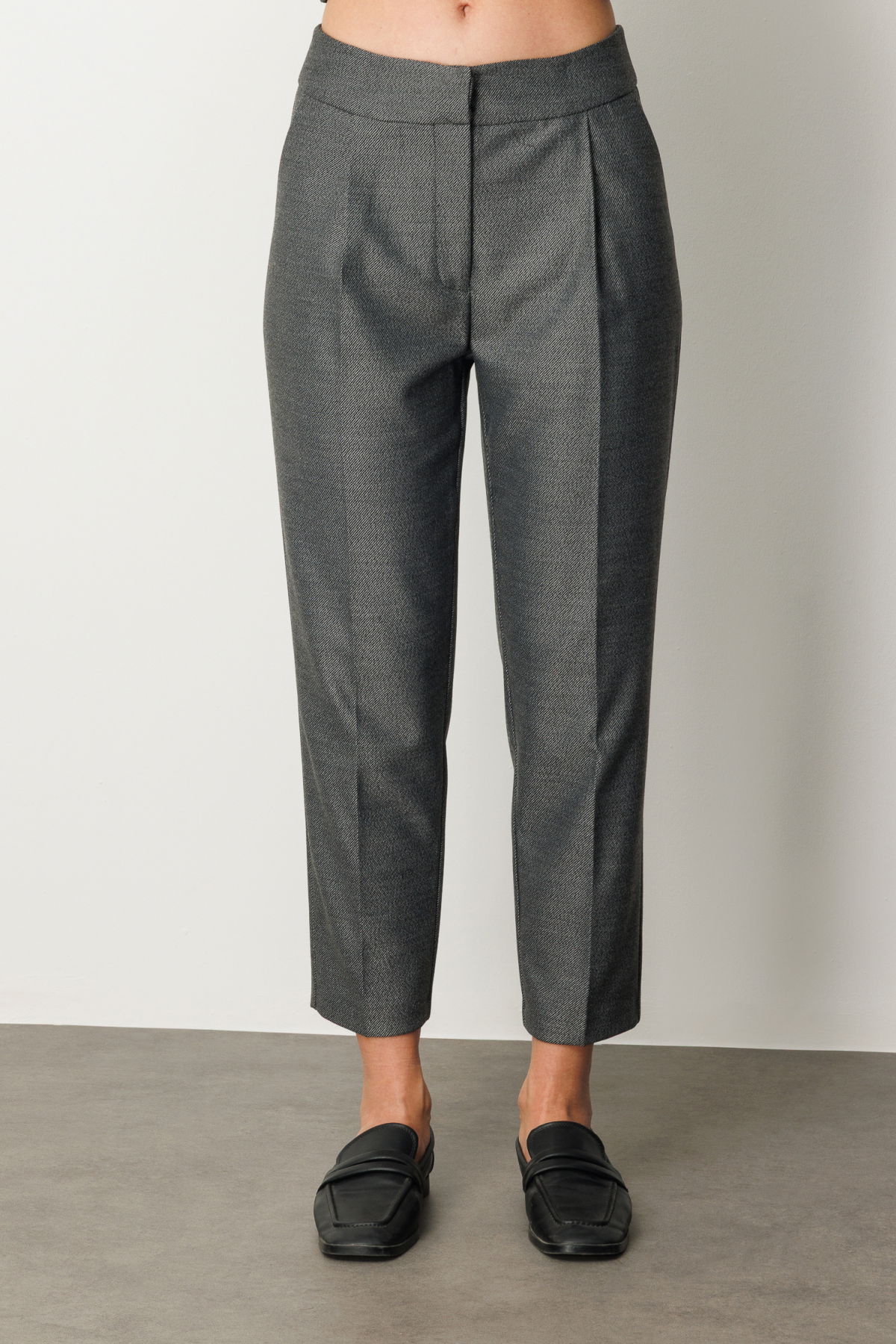 Ekol Kadın Yüksek Bel Dar Paça Pantolon 5055 Antrasit - 3