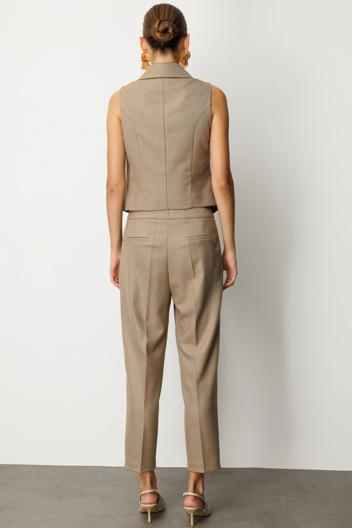 Ekol Kadın Yüksek Bel Dar Paça Pantolon 5055 Gold - 4