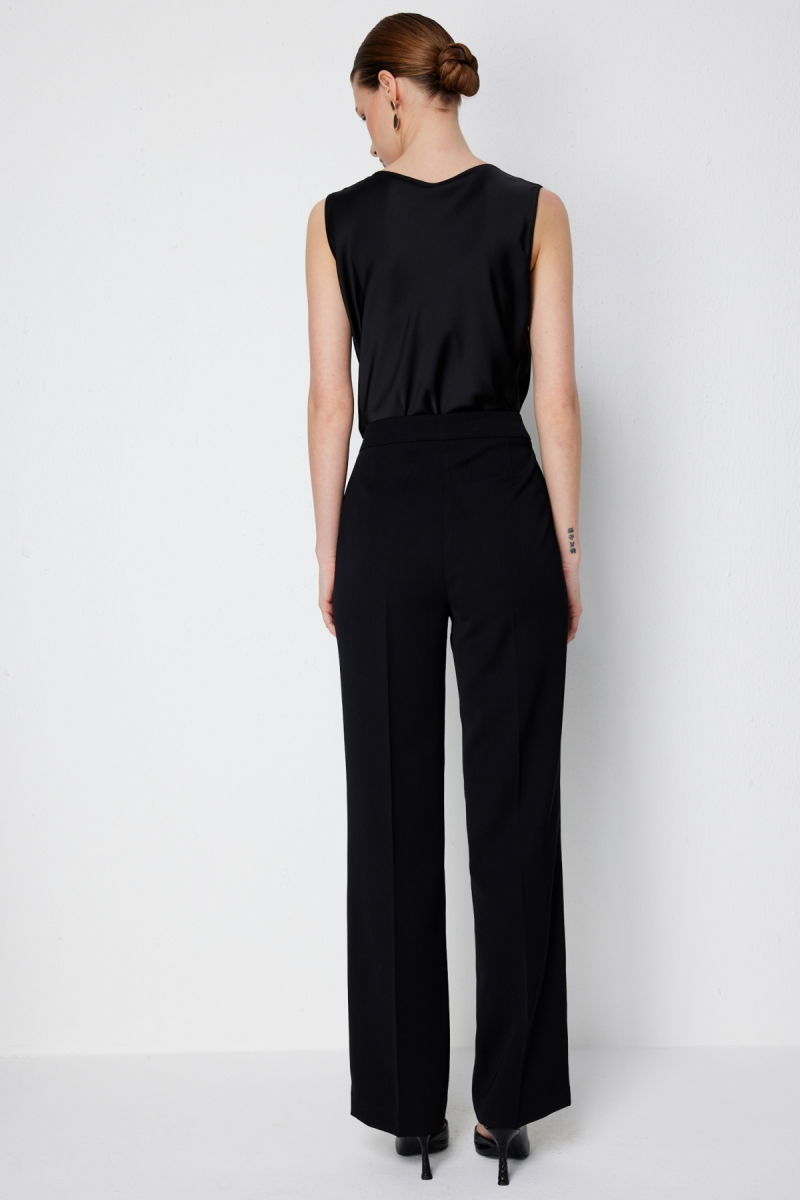 Ekol Kadın Yüksek Bel Düz Kesim Pantolon 1108 Siyah - 4