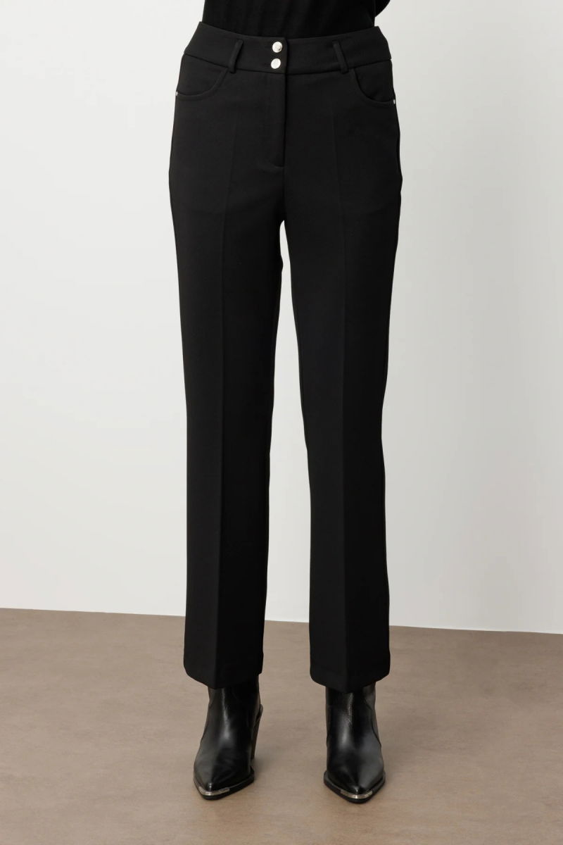 Ekol Kadın Yüksek Bel İspanyol Paça Pantolon 1023 Siyah - 3