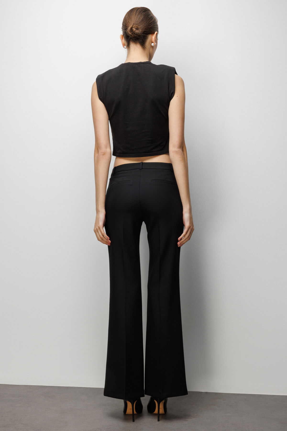 Ekol Kadın Yüksek Bel İspanyol Paça Pantolon 4004 Siyah - 4