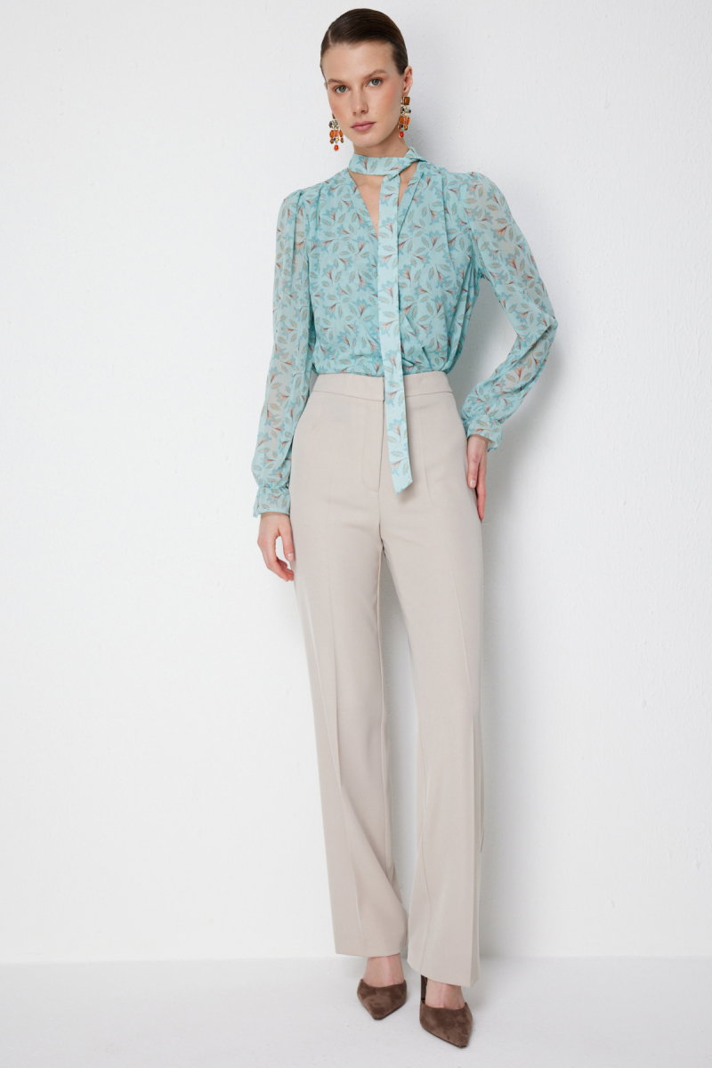 Ekol Kadın Yüksel Bel Düz Kesim Pantolon 1126 Kum - 2