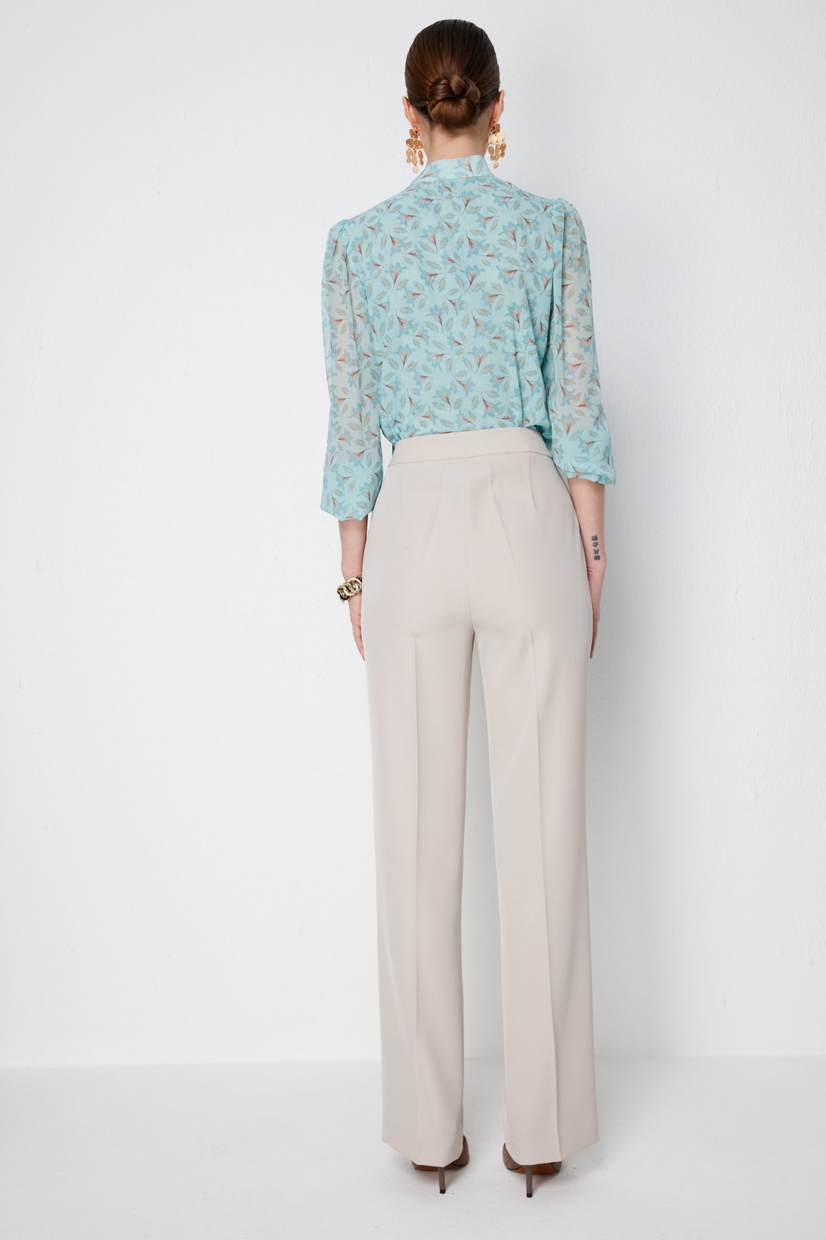 Ekol Kadın Yüksel Bel Düz Kesim Pantolon 1126 Kum - 4