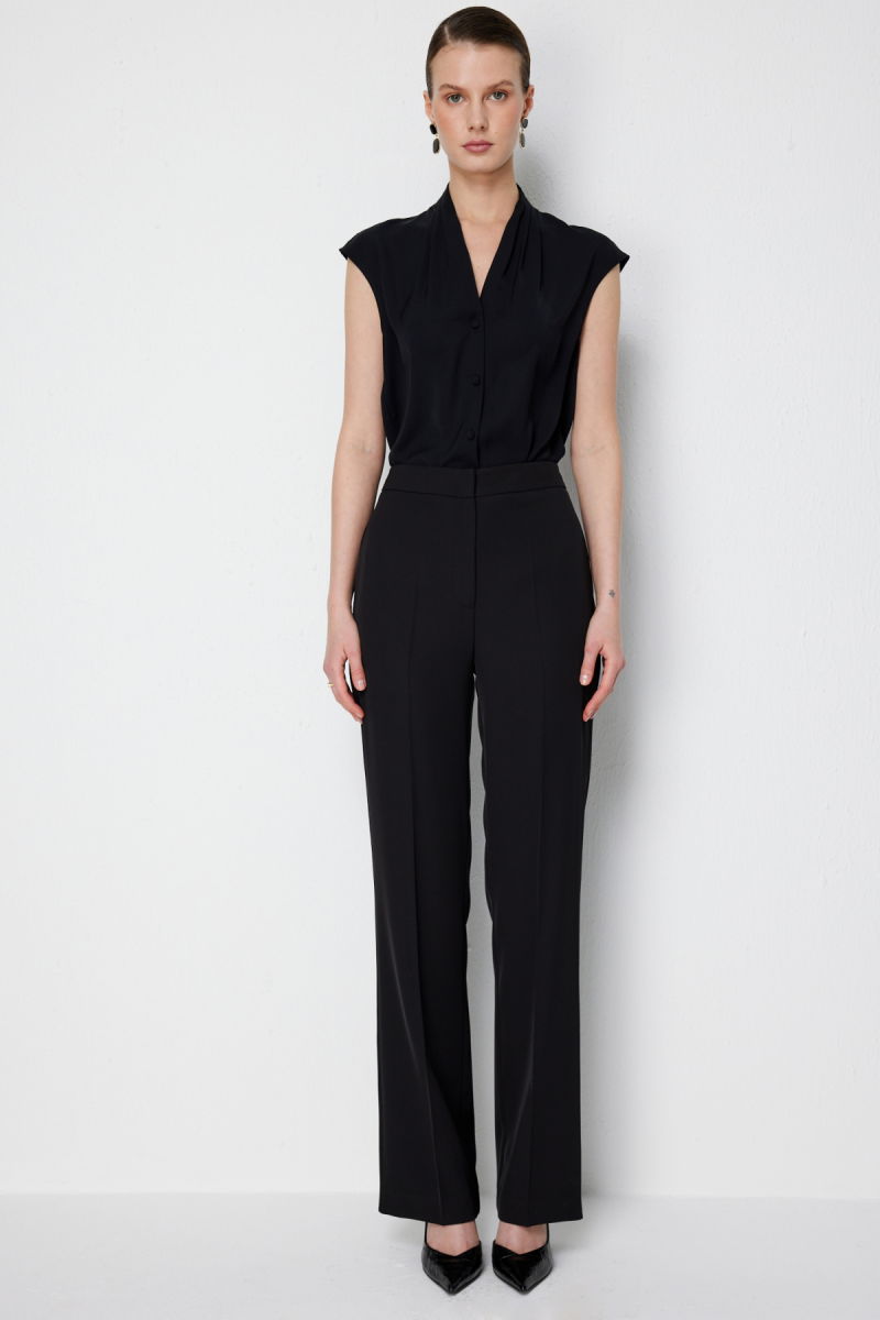 Ekol Kadın Yüksel Bel Düz Kesim Pantolon 1126 Siyah - 2