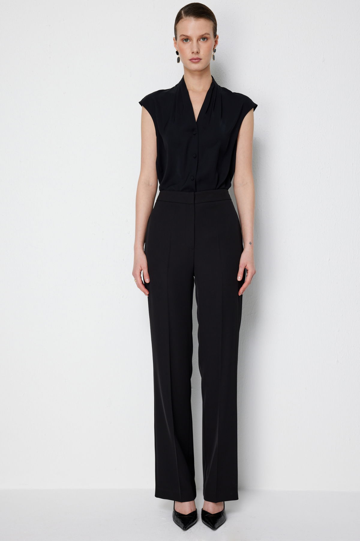 Ekol Kadın Yüksel Bel Düz Kesim Pantolon 1126 Siyah - 2