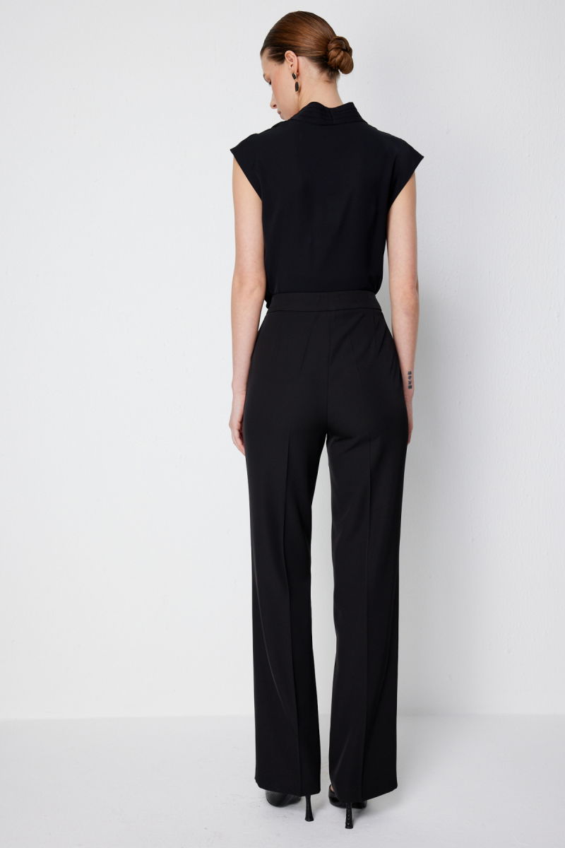 Ekol Kadın Yüksel Bel Düz Kesim Pantolon 1126 Siyah - 4