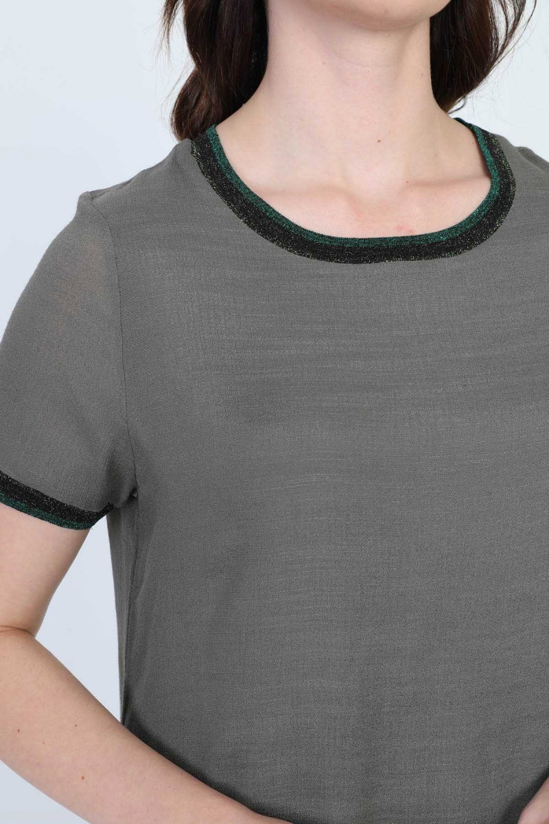 Ella Camelia Kadın Kol ve Omuz Detaylı Elbise 5012101 Haki - 5