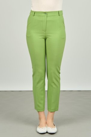 FA Pantolon Kadın Bilek Boy Çift Cep Dar Kalıp Pantolon 7001 Fıstık Yeşili - 3