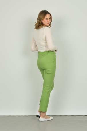 FA Pantolon Kadın Bilek Boy Çift Cep Dar Kalıp Pantolon 7001 Fıstık Yeşili - 4