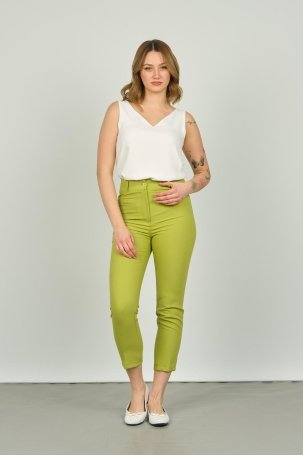 FA Pantolon Kadın Bilek Boy Dar Kalıp Pantolon 7410 Fıstık Yeşili 