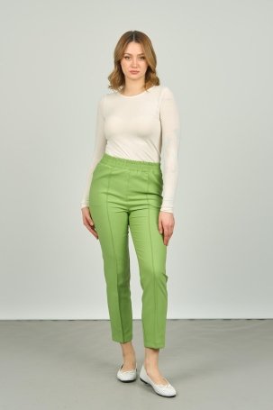 FA Pantolon Kadın Bilek Boy Önden Çizgi Dikişli Dar Kalıp Pantolon 6000 Fıstık Yeşili - 2