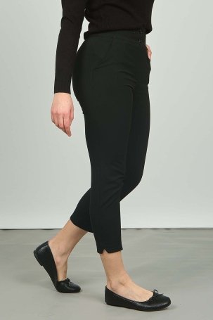 F&A Tekstil Kadın Dar Paça Normal Bel Pantolon 7308 Siyah - 2