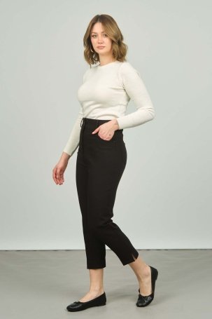 F&A Tekstil Kadın Yüksek Bel Pantolon 7209 Siyah - 2