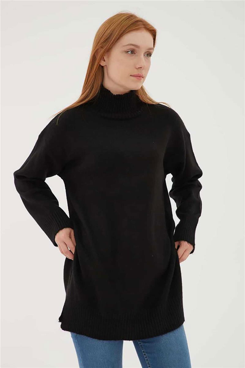 Fashion Friends Kadın Balıkçı Yaka Uzun Kazak 23K0280K1 Siyah - 2