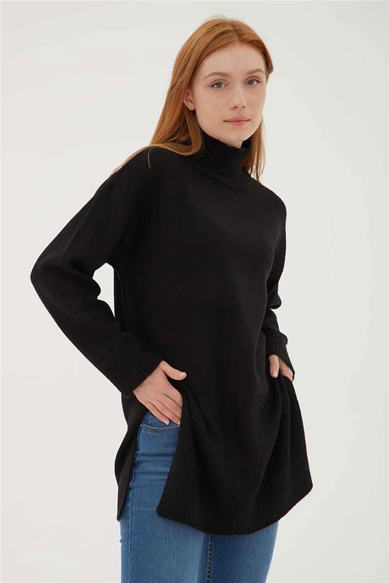 Fashion Friends Kadın Balıkçı Yaka Uzun Kazak 23K0280K1 Siyah - 3