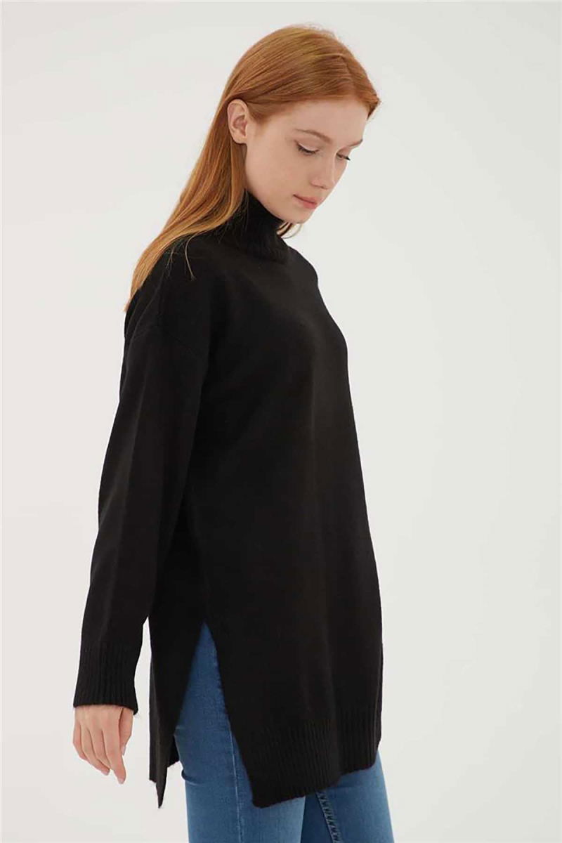 Fashion Friends Kadın Balıkçı Yaka Uzun Kazak 23K0280K1 Siyah - 4