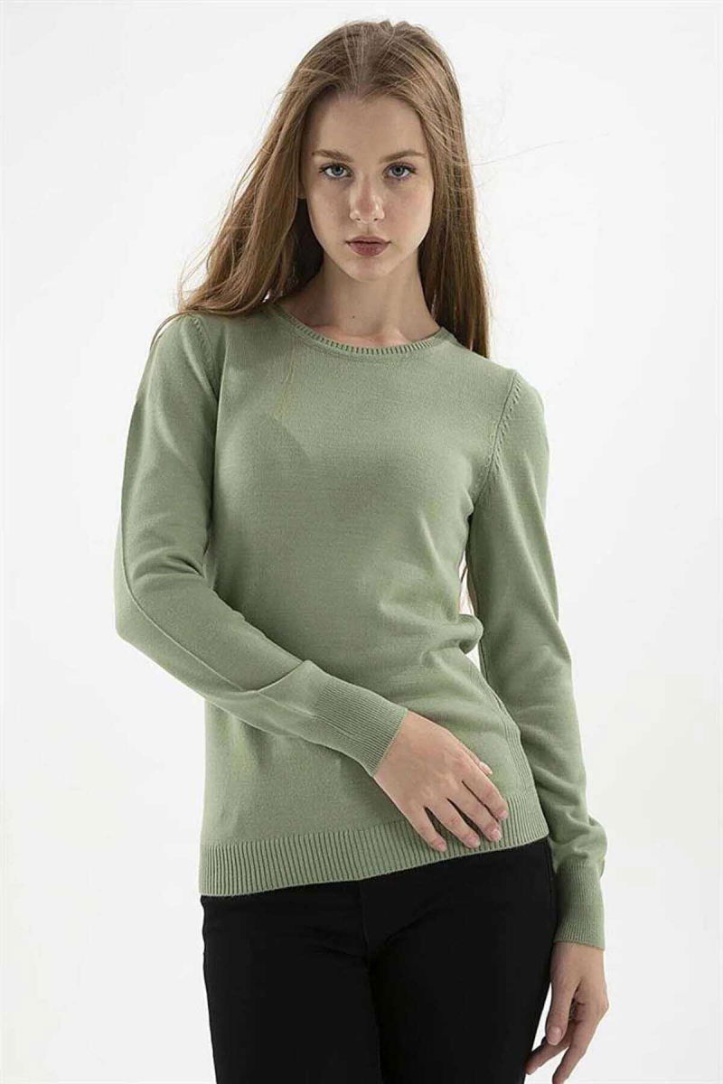 Fashion Friends Kadın Bisiklet Yaka Kazak 23K0245K1 Çağla - 2