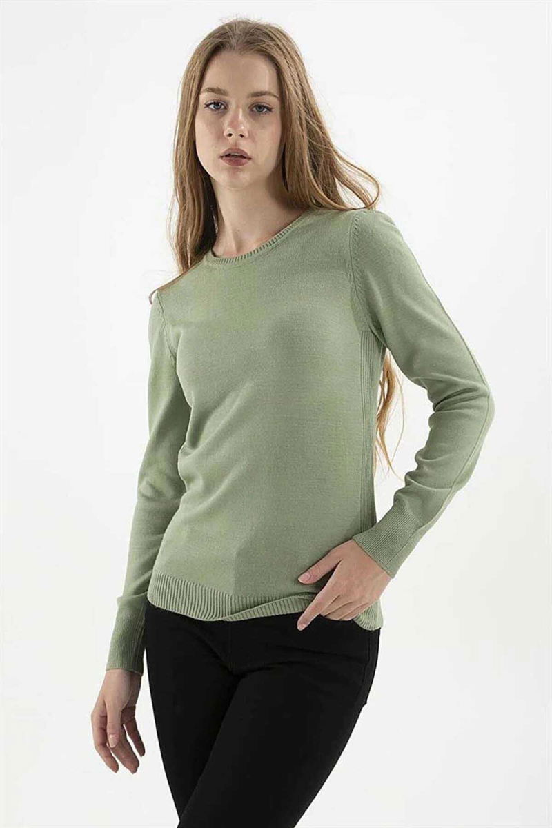 Fashion Friends Kadın Bisiklet Yaka Kazak 23K0245K1 Çağla - 3