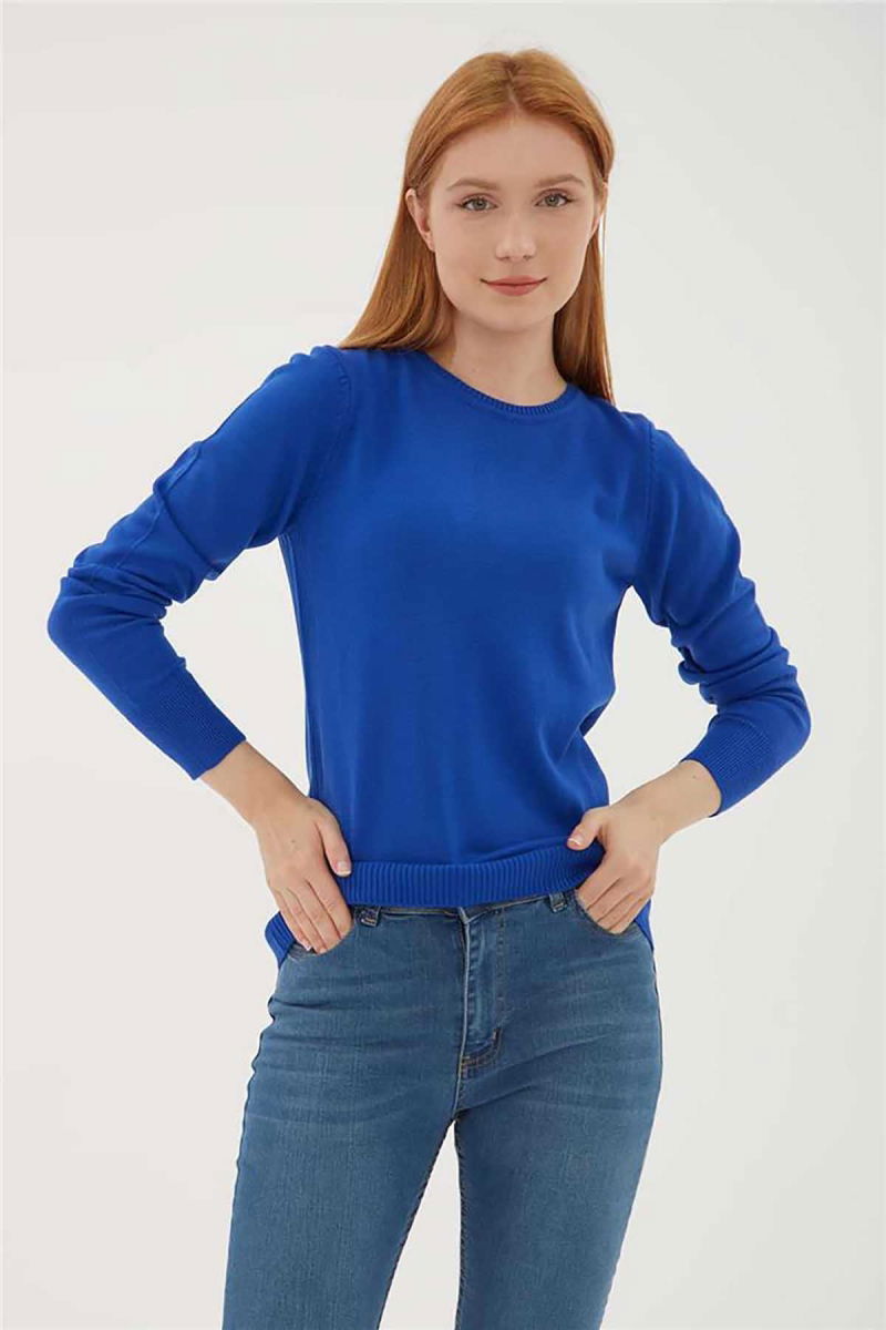 Fashion Friends Kadın Bisiklet Yaka Kazak 23K0245K1 Saks - 2