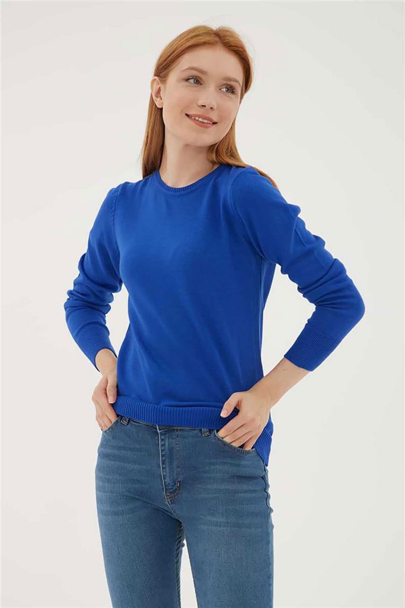 Fashion Friends Kadın Bisiklet Yaka Kazak 23K0245K1 Saks - 3