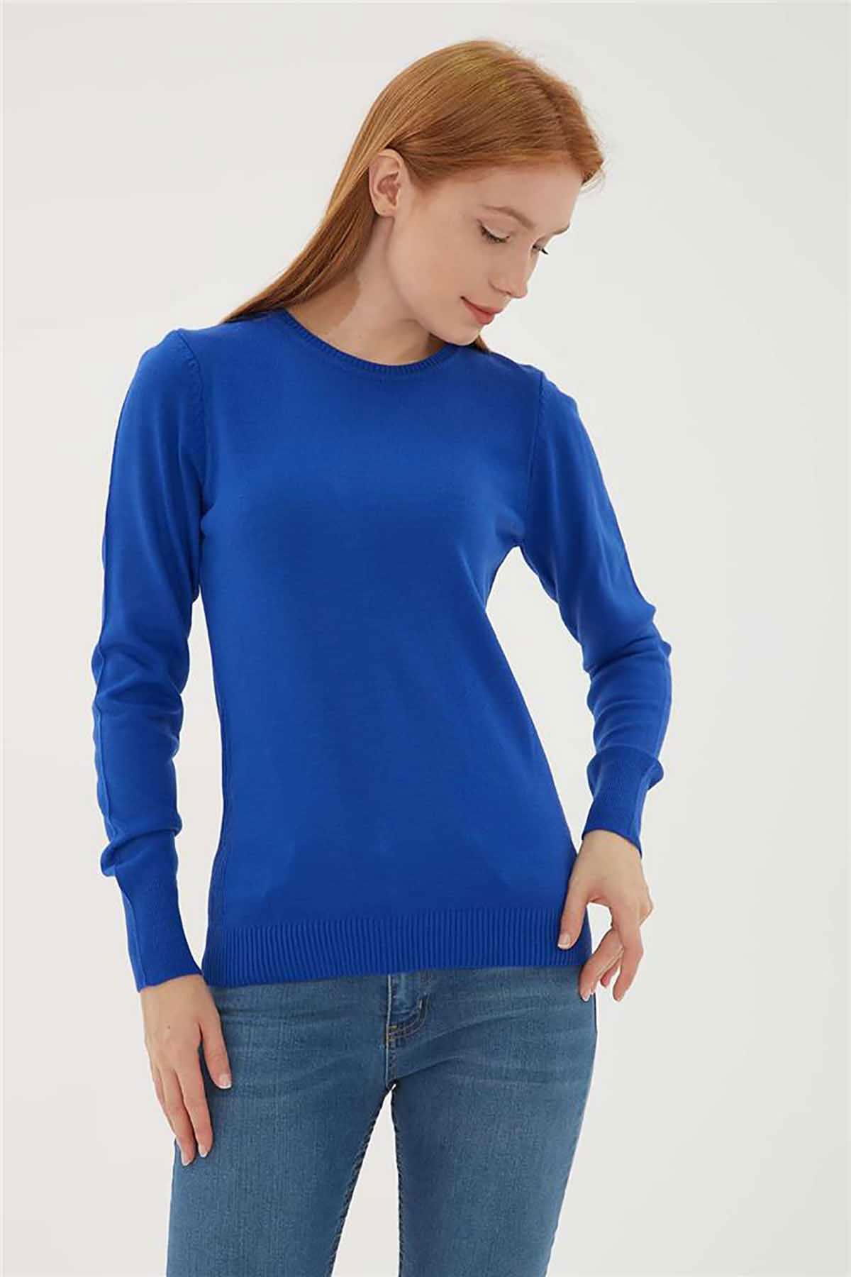 Fashion Friends Kadın Bisiklet Yaka Kazak 23K0245K1 Saks - 4