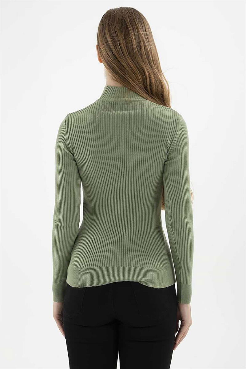 Fashion Friends Kadın Pencere Detaylı Kazak 23K0167K1 Çağla - 4