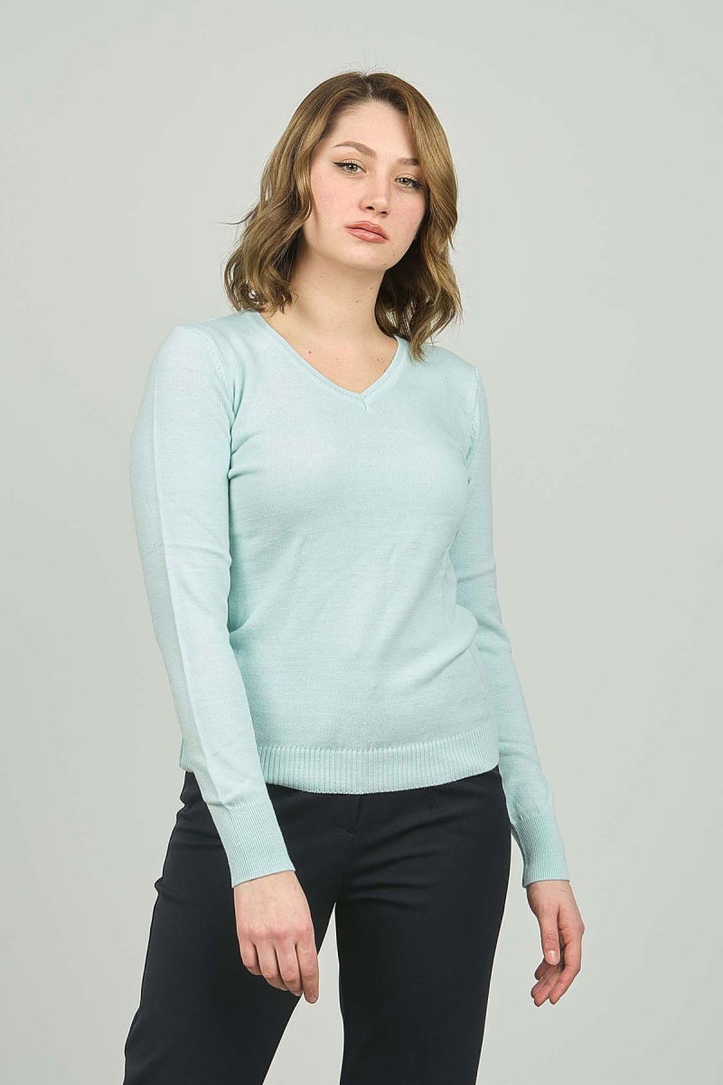 Fashion Friends Kadın V Yaka Kazak 23K0244K1 Mint - Fashion Friends