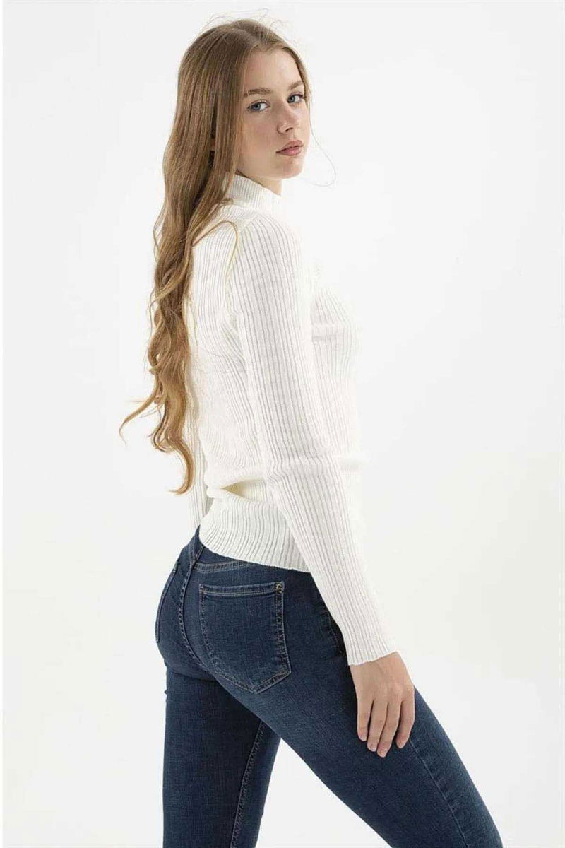 Fashion Friends Kadın Yarım Balıkçı Kazak 23K0389K1 Ekru - 3