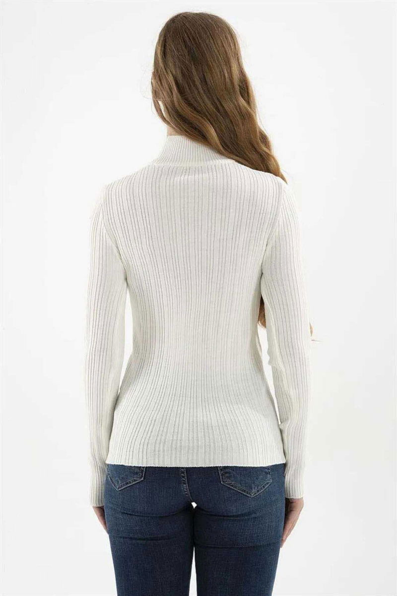 Fashion Friends Kadın Yarım Balıkçı Kazak 23K0389K1 Ekru - 5