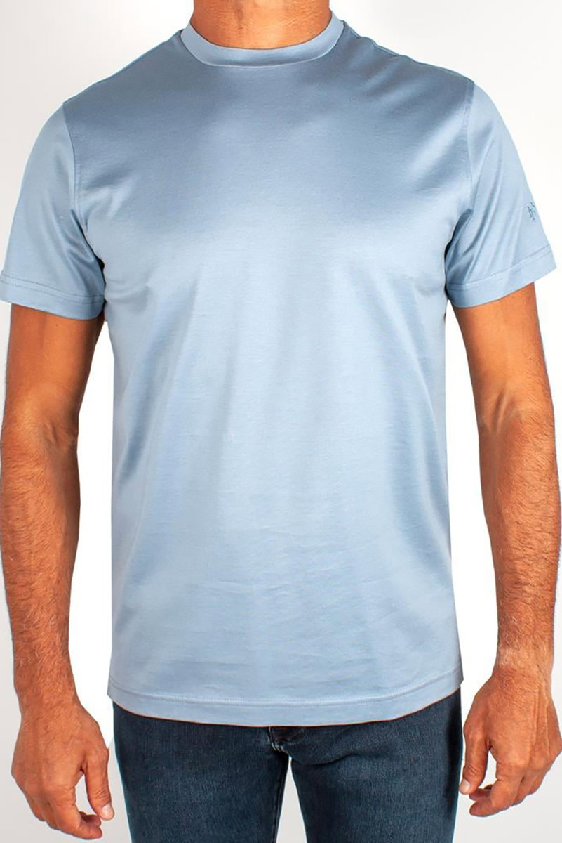 Formenti Erkek Bisiklet Yaka %100 Pamuk T-Shirt FSP-502 Mavi - 2