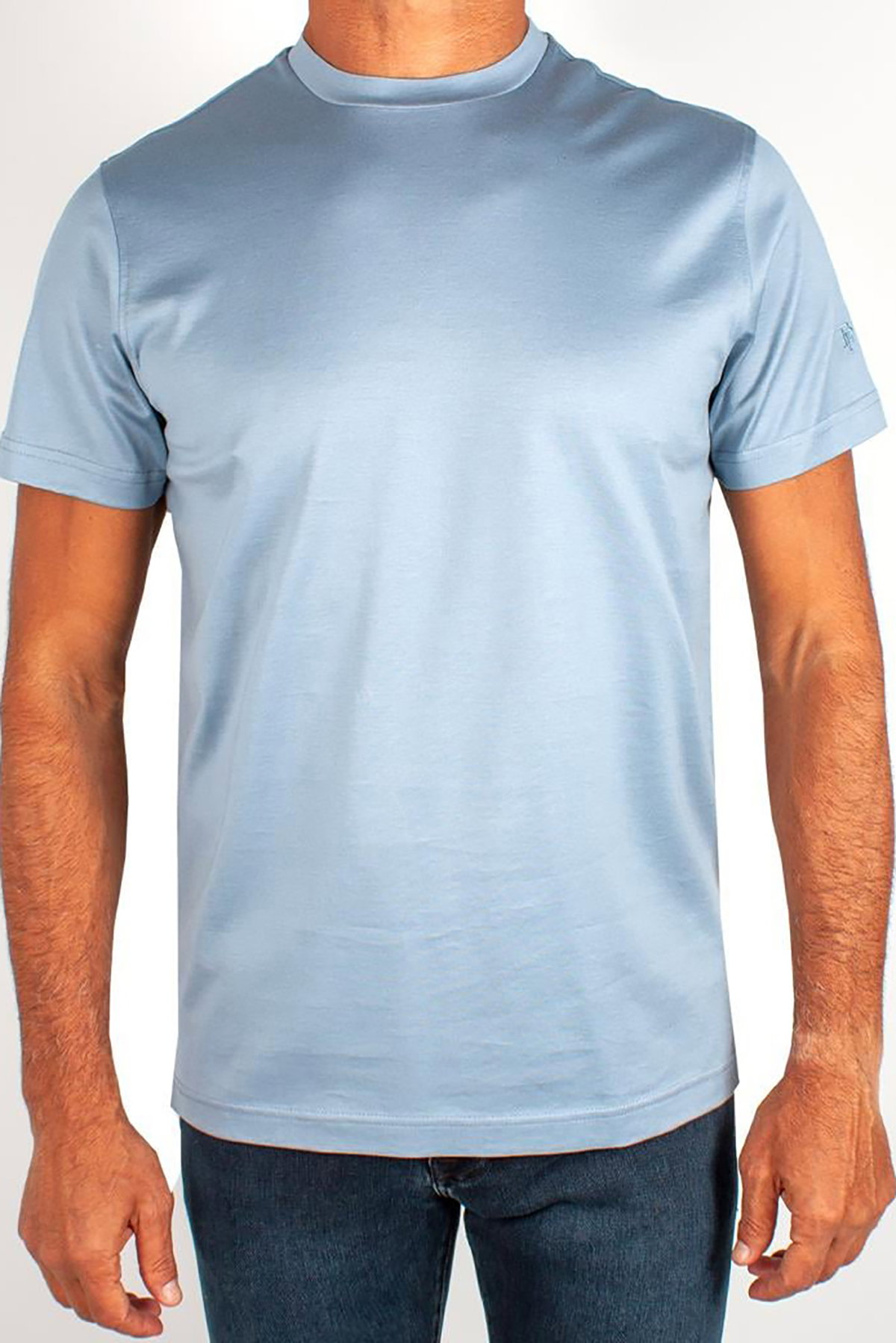 Formenti Erkek Bisiklet Yaka %100 Pamuk T-Shirt FSP-502 Mavi - 2