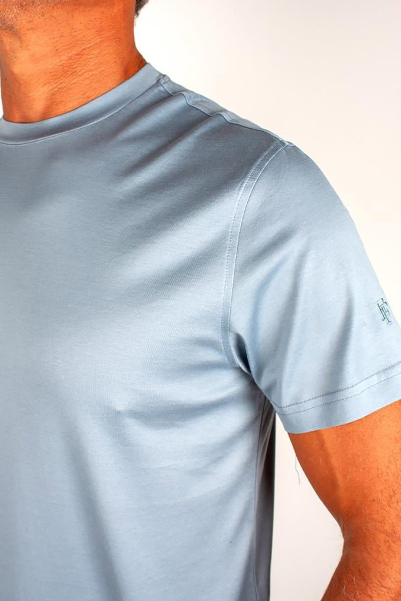 Formenti Erkek Bisiklet Yaka %100 Pamuk T-Shirt FSP-502 Mavi - 3