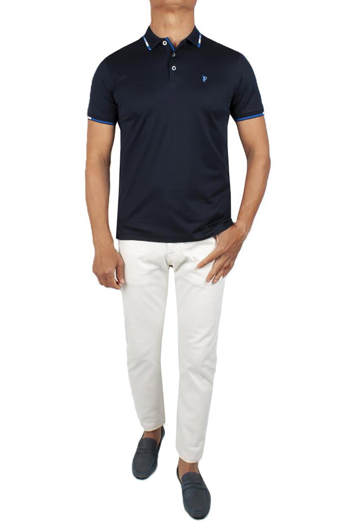 Formenti Erkek Polo Yaka %100 Pamuk T-Shirt FSP_1502 Koyu Lacivert - 2