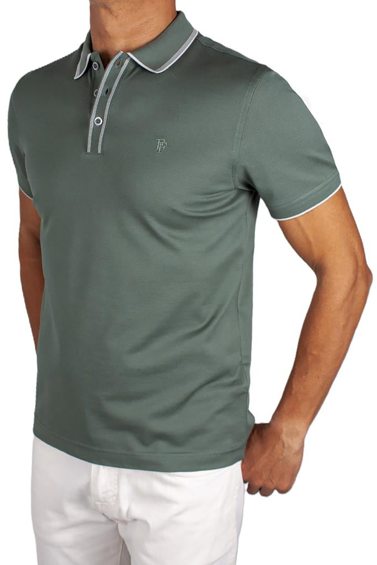 Formenti Erkek Polo Yaka %100 Pamuk T-Shirt FSP-1603 Haki - 4
