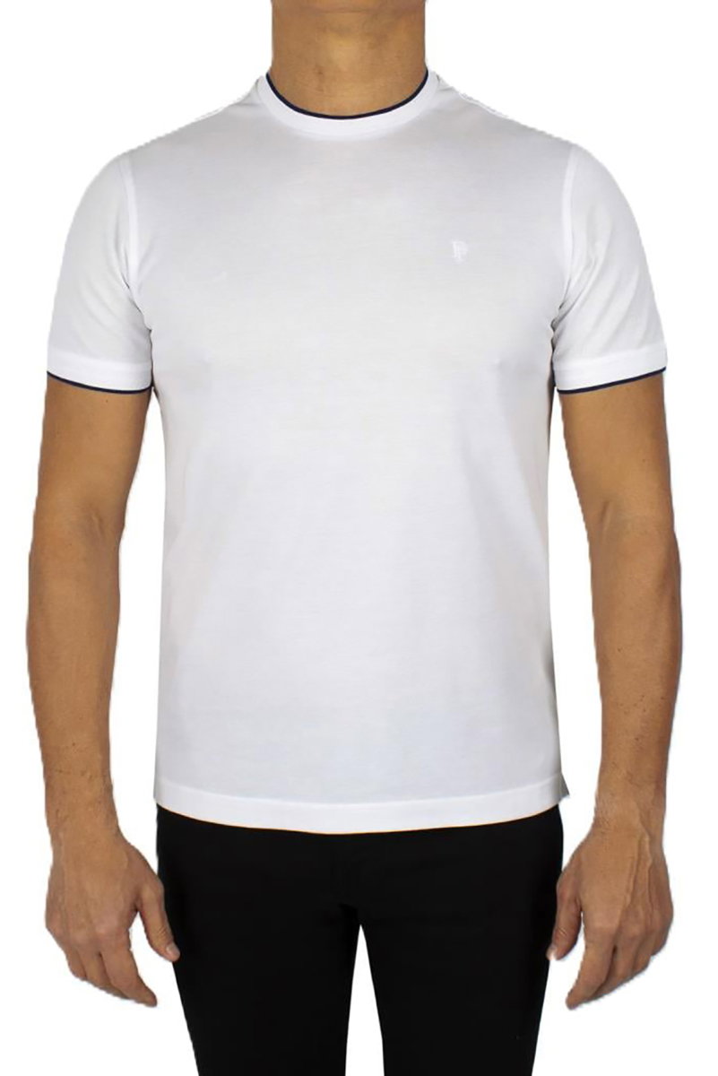 Formenti Erkek Sıfır Yaka Kısa Kollu %100 Pamuk T-Shirt 1543 Beyaz - Formenti