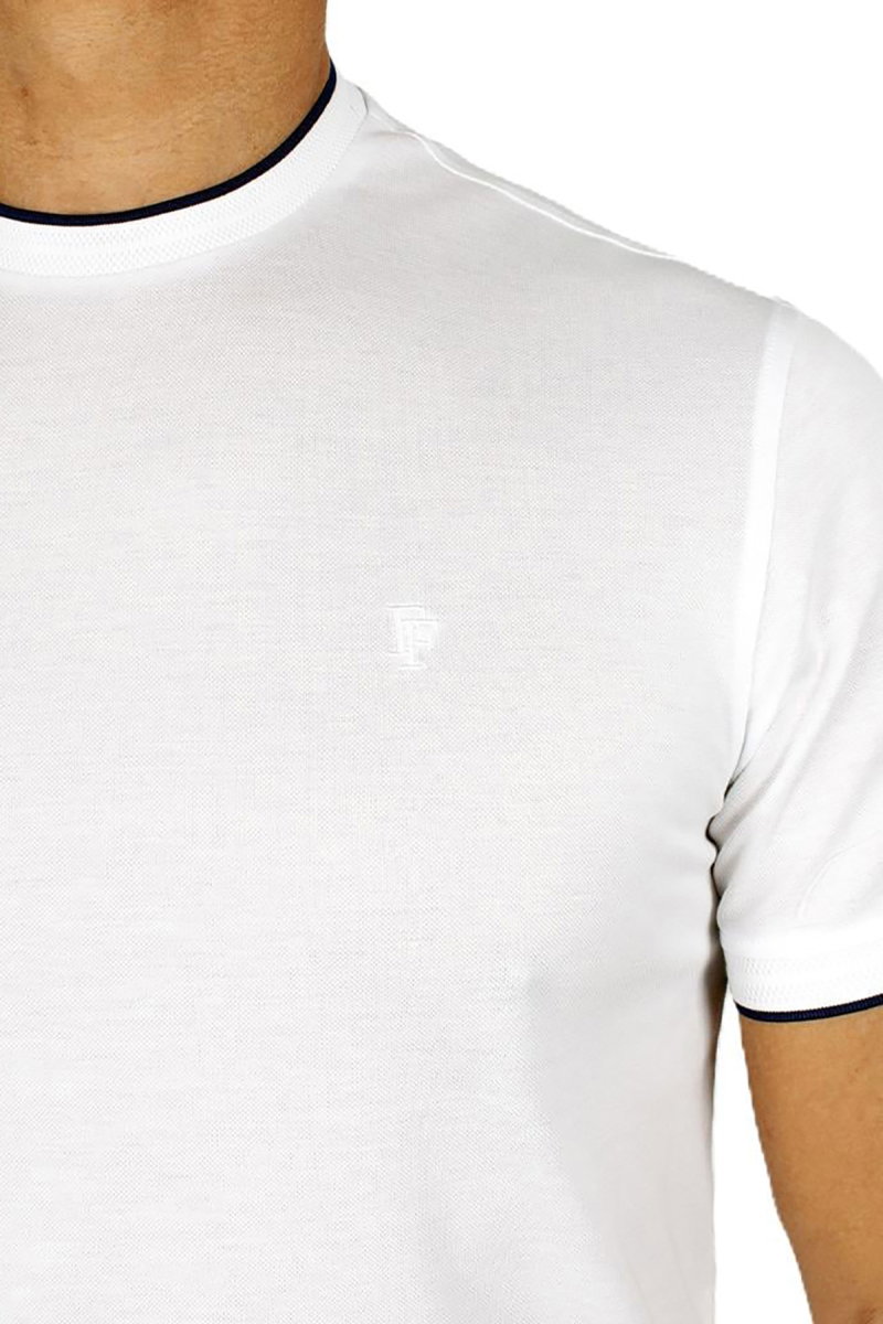Formenti Erkek Sıfır Yaka Kısa Kollu %100 Pamuk T-Shirt 1543 Beyaz - 2