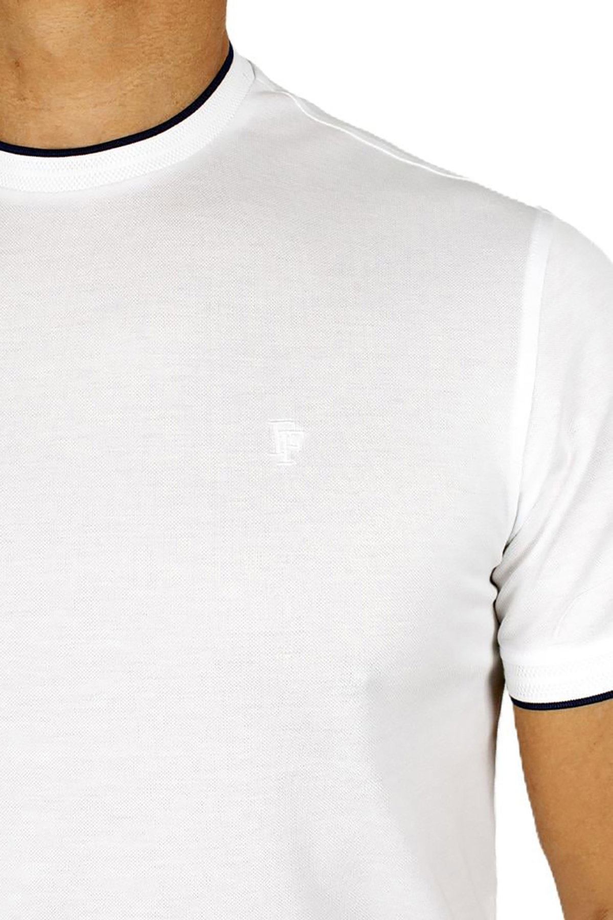 Formenti Erkek Sıfır Yaka Kısa Kollu %100 Pamuk T-Shirt 1543 Beyaz - 2