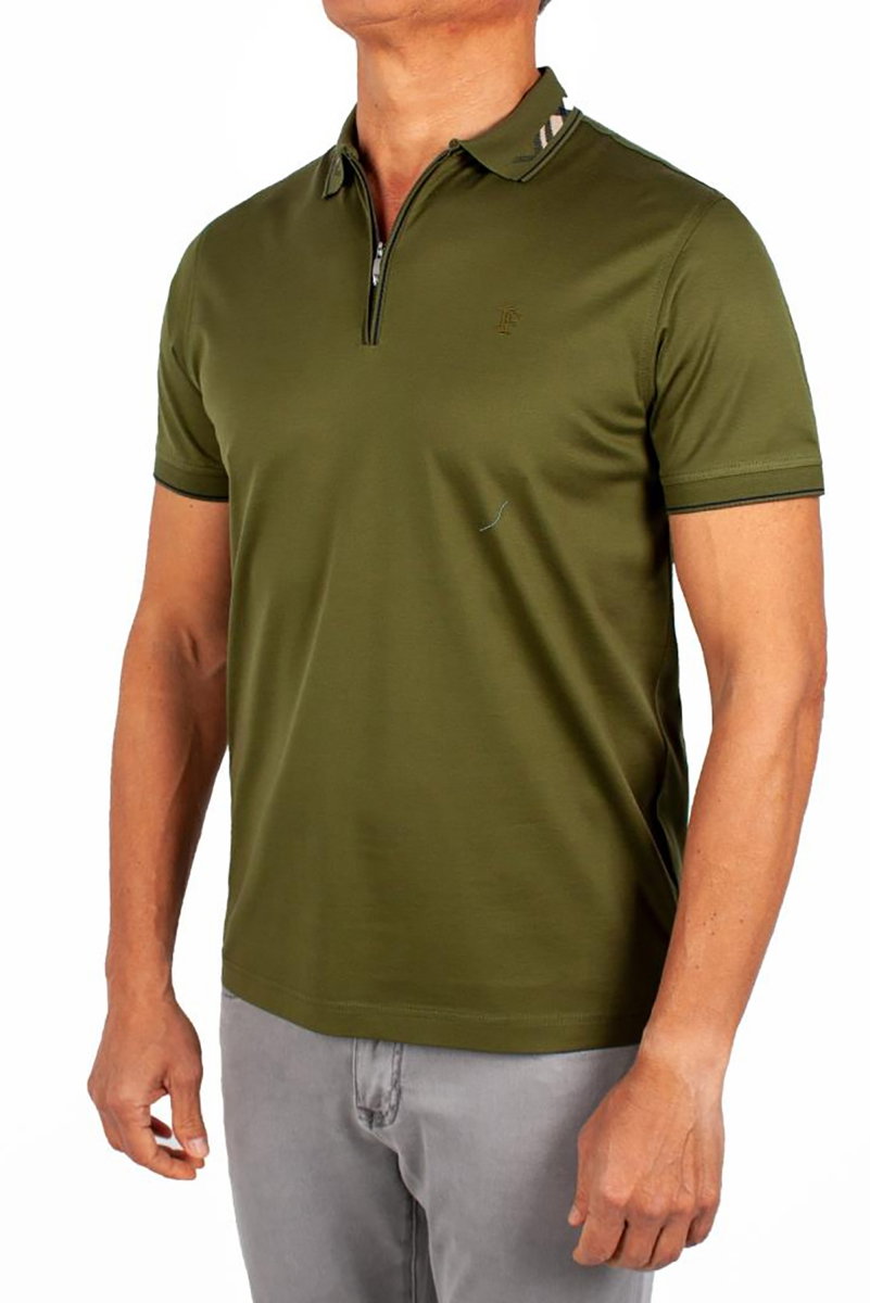 Formenti Erkek Yaka Detaylı %100 Pamuk T-Shirt FSP-1624 Haki - 5