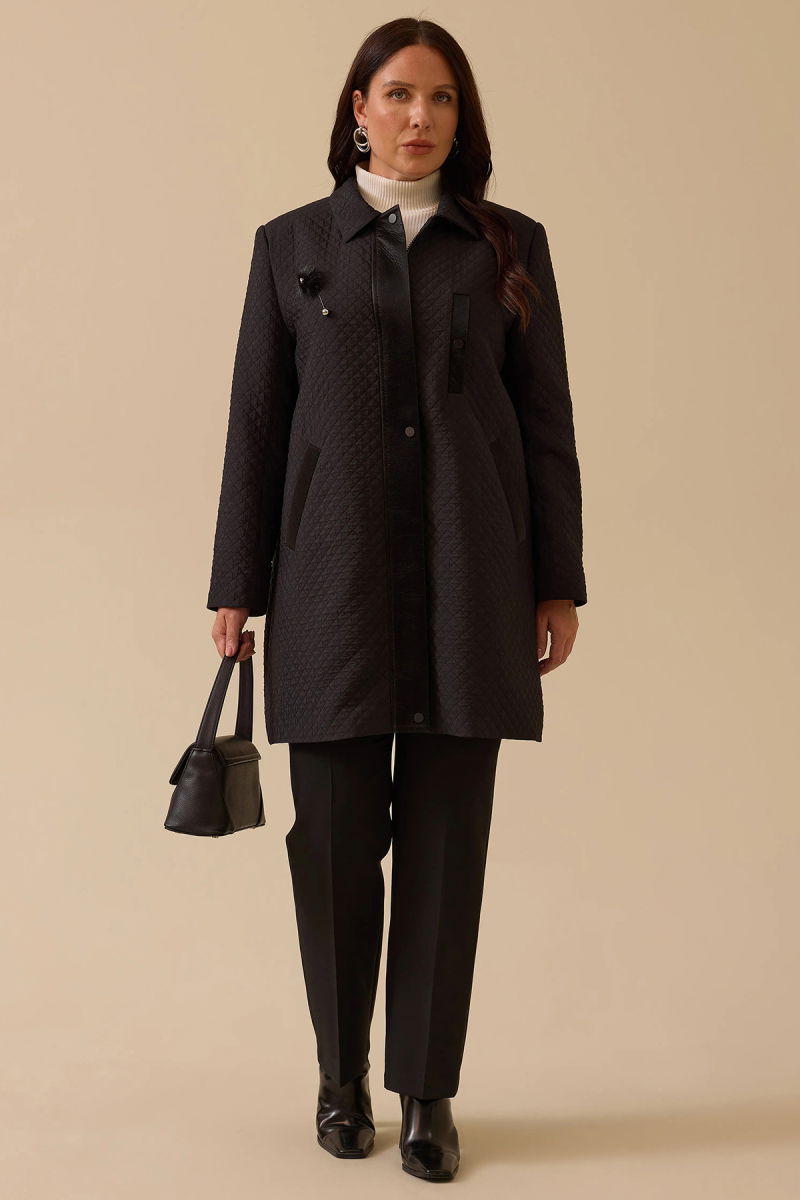 Galaxi Kadın Büyük Beden Aksesuar Detaylı Kapitone Kap 4007 Siyah - Galaxi