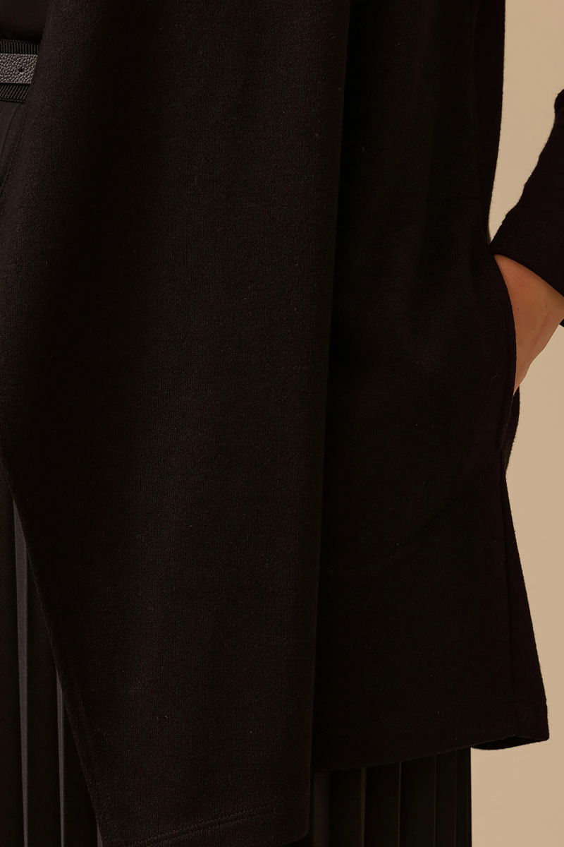 Galaxi Kadın Büyük Beden Asimetrik Kesim Triko Hırka 4004 Siyah - 3