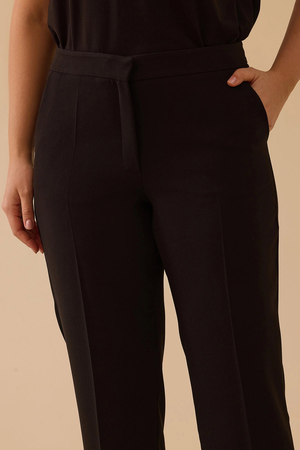 Galaxi Kadın Büyük Beden Cepli Tam Boy Pantolon 4009 Siyah - 2