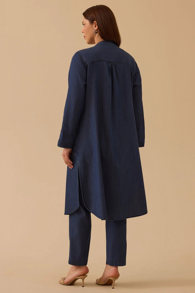 Galaxi Kadın Büyük Beden Cepli Uzun Jean Kap 4011 Indigo - 4