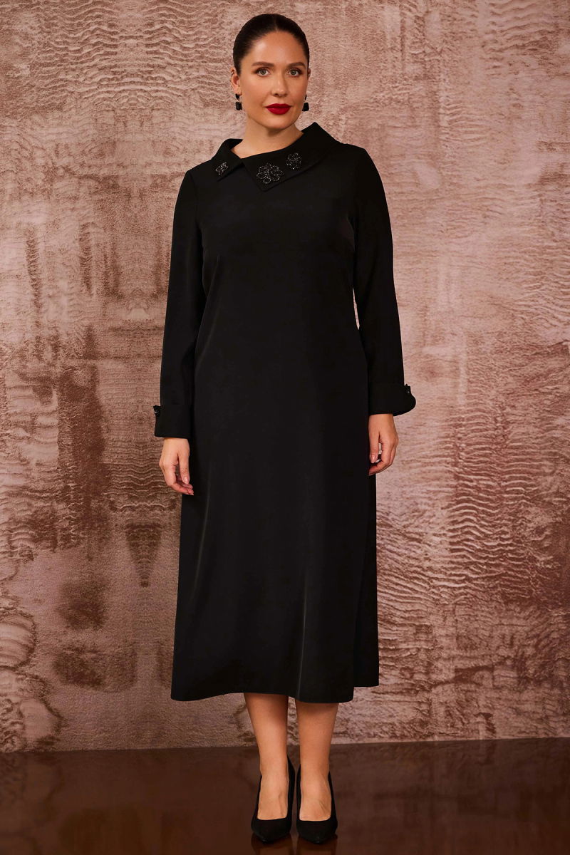 Galaxi Kadın Büyük Beden Dikiş Desenli Tunik 4006 Siyah - Galaxi