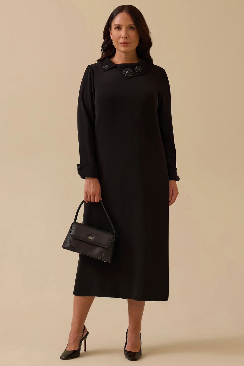 Galaxi Kadın Büyük Beden Dikiş Desenli Tunik 4006 Siyah - 2