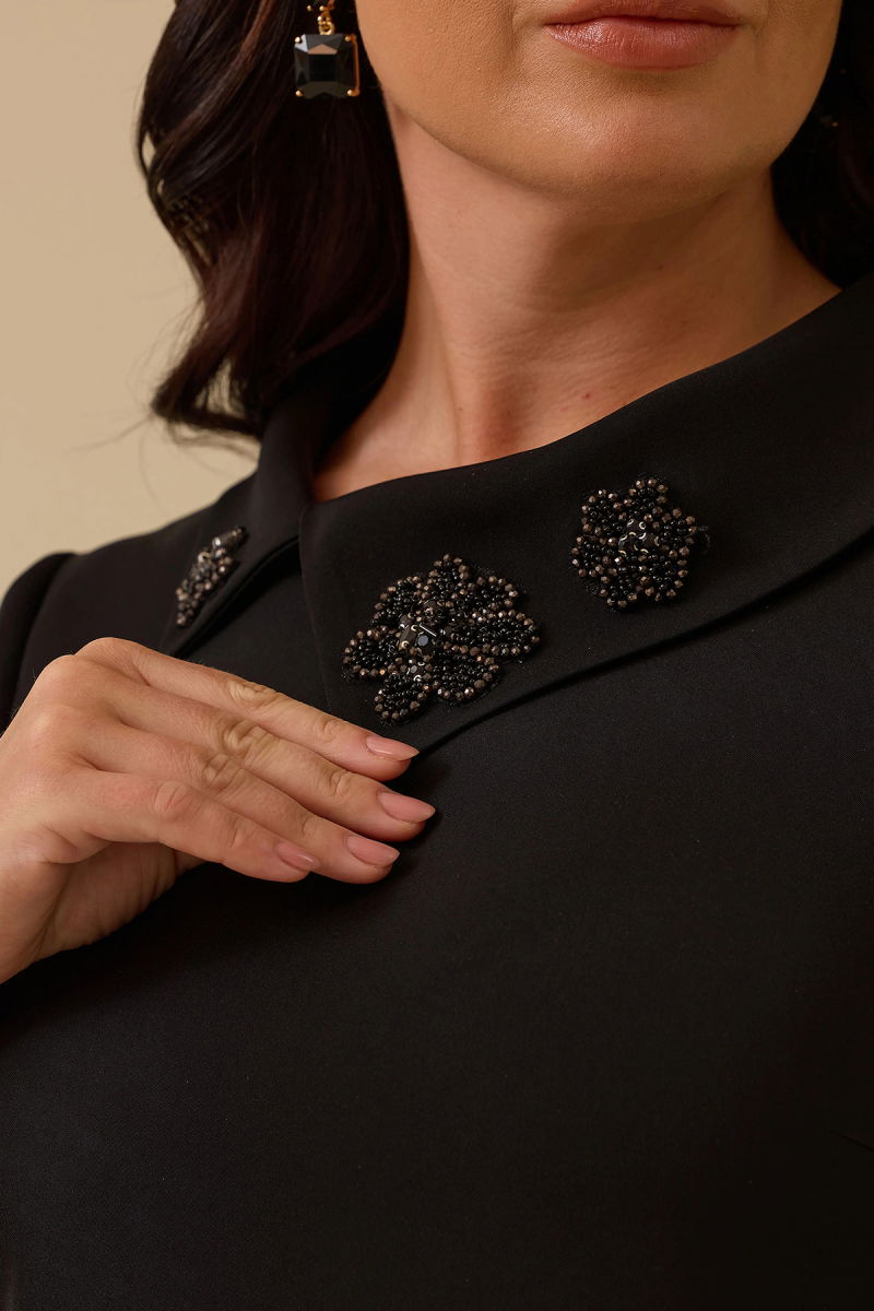 Galaxi Kadın Büyük Beden Dikiş Desenli Tunik 4006 Siyah - 4